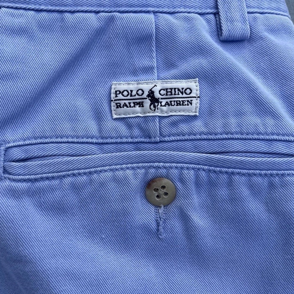 Vintage Polo Ralph Lauren Chino Pants Mens Blue Preppy Faded VTG - Picture 10 of 14